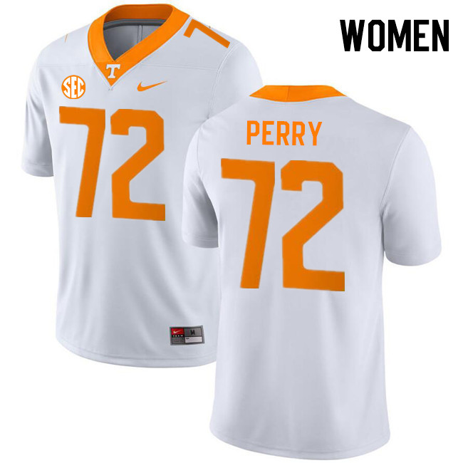 Women #72 Jesse Perry Tennessee Volunteers College Football Jerseys Stitched-White